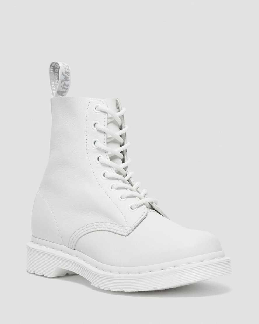 White Virginia Women\'s Dr Martens 1460 Pascal Mono Lace Up Boots | CNR-169580