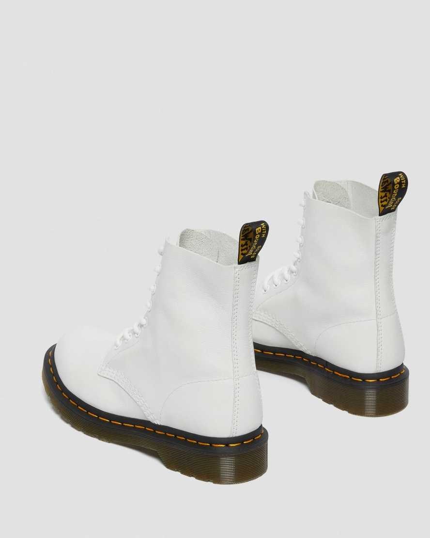 White Virginia Women's Dr Martens 1460 Pascal Virginia Leather Lace Up Boots | JWM-278695