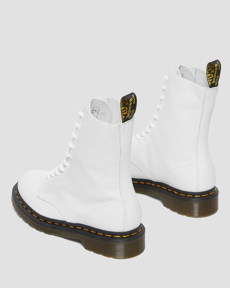 White Virginia Women's Dr Martens 1490 Virginia Leather Lace Up Boots | JTX-381650