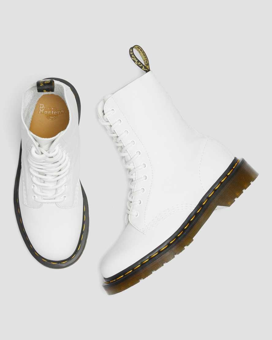 White Virginia Women's Dr Martens 1490 Virginia Leather Lace Up Boots | JTX-381650