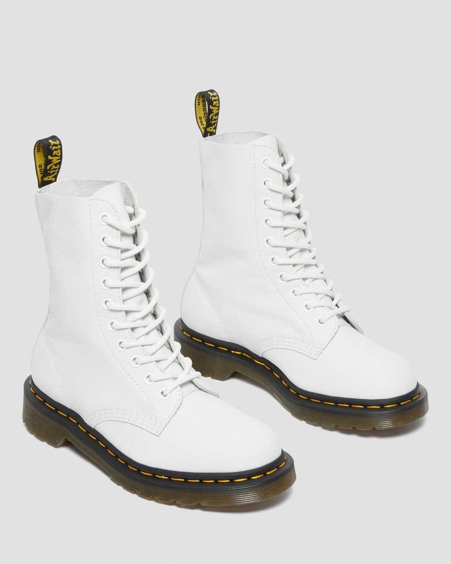 White Virginia Women's Dr Martens 1490 Virginia Leather Lace Up Boots | JTX-381650